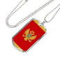 Montenegro Flag Necklace Montenegro Flag Stainless Steel or 18k Gold Dog Tag 24" - Express Your Love Gifts