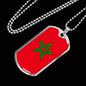 Morocco Flag Necklace Morocco Flag Stainless Steel or 18k Gold Dog Tag 24" - Express Your Love Gifts