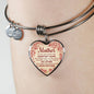 Mother Love Message Stainless Steel or 18k Gold Heart Bangle Bracelet - Express Your Love Gifts