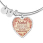 Mother Love Message Stainless Steel or 18k Gold Heart Bangle Bracelet - Express Your Love Gifts
