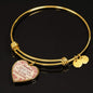 Mother Love Message Stainless Steel or 18k Gold Heart Bangle Bracelet - Express Your Love Gifts