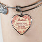 Mother Love Message Stainless Steel or 18k Gold Heart Bangle Bracelet - Express Your Love Gifts