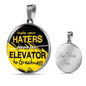 Motivation Gift Elevator to Greatnesss Circle Necklace Stainless Steel or 18k Gold 18-22"-Express Your Love Gifts