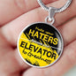 Motivation Gift Elevator to Greatnesss Circle Necklace Stainless Steel or 18k Gold 18-22"-Express Your Love Gifts