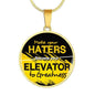 Motivation Gift Elevator to Greatnesss Circle Necklace Stainless Steel or 18k Gold 18-22"-Express Your Love Gifts