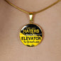 Motivation Gift Elevator to Greatnesss Circle Necklace Stainless Steel or 18k Gold 18-22"-Express Your Love Gifts