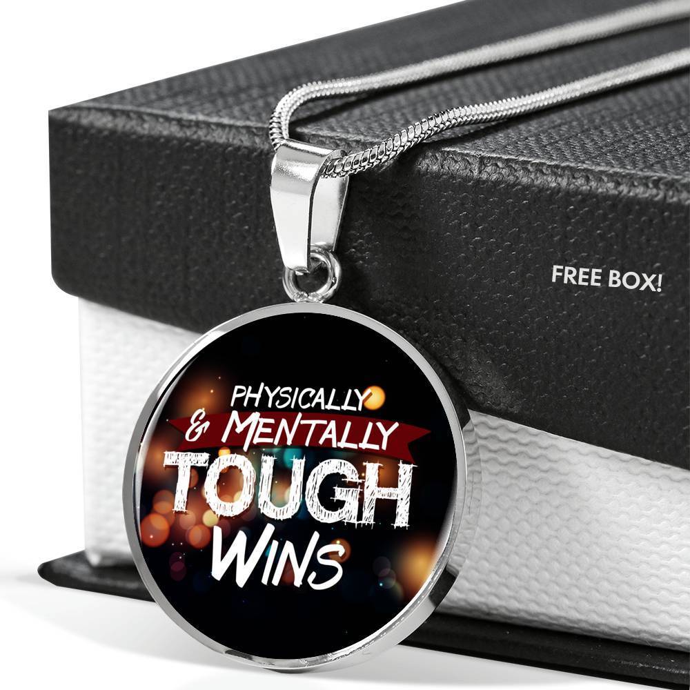 Motivational Message Circle Necklace Stainless Steel or 18k Gold 18-22" - Express Your Love Gifts