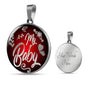 My Baby Love Message Circle Necklace Stainless Steel or 18k Gold 18-22" - Express Your Love Gifts