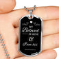 My Beloved Is Mine Necklace Stainless Steel or 18k Gold Dog Tag 24" Chain-Express Your Love Gifts