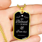 My Beloved Is Mine Necklace Stainless Steel or 18k Gold Dog Tag 24" Chain-Express Your Love Gifts