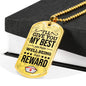 My Best Nurse Necklace Stainless Steel or 18k Gold Dog Tag 24" Chain-Express Your Love Gifts