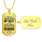 My Best Nurse Necklace Stainless Steel or 18k Gold Dog Tag 24" Chain-Express Your Love Gifts