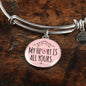 My Heart Is All Yours Stainless Steel or 18k Gold Circle Bangle Bracelet - Express Your Love Gifts