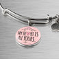 My Heart Is All Yours Stainless Steel or 18k Gold Circle Bangle Bracelet - Express Your Love Gifts