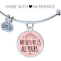 My Heart Is All Yours Stainless Steel or 18k Gold Circle Bangle Bracelet - Express Your Love Gifts