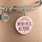 My Heart Is All Yours Stainless Steel or 18k Gold Circle Bangle Bracelet - Express Your Love Gifts