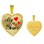 My Heart Is Yours Stainless Steel or 18k Gold Heart Pendant Necklace 18-22"-Express Your Love Gifts