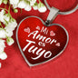 My Love Is Yours Spanish Mi Amor Es Tuyo Heart Pendant Necklace-Express Your Love Gifts
