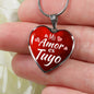 My Love Is Yours Spanish Mi Amor Es Tuyo Heart Pendant Necklace-Express Your Love Gifts
