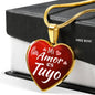 My Love Is Yours Spanish Mi Amor Es Tuyo Heart Pendant Necklace-Express Your Love Gifts
