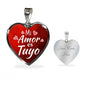 My Love Is Yours Spanish Mi Amor Es Tuyo Heart Pendant Necklace-Express Your Love Gifts