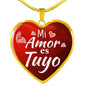 My Love Is Yours Spanish Mi Amor Es Tuyo Heart Pendant Necklace-Express Your Love Gifts