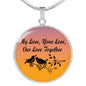 My Love Your Love Our Love Together Circle Necklace Stainless Steel or 18k Gold 18-22"-Express Your Love Gifts