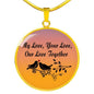 My Love Your Love Our Love Together Circle Necklace Stainless Steel or 18k Gold 18-22"-Express Your Love Gifts