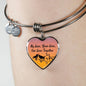 My Love Your Love Our Love Together Heart Stainless Steel or 18k Gold Bracelet Bangle 79"-Express Your Love Gifts