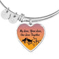 My Love Your Love Our Love Together Heart Stainless Steel or 18k Gold Bracelet Bangle 79"-Express Your Love Gifts