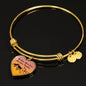 My Love Your Love Our Love Together Heart Stainless Steel or 18k Gold Bracelet Bangle 79"-Express Your Love Gifts