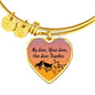 My Love Your Love Our Love Together Heart Stainless Steel or 18k Gold Bracelet Bangle 79"-Express Your Love Gifts