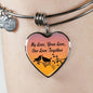 My Love Your Love Our Love Together Heart Stainless Steel or 18k Gold Bracelet Bangle 79"-Express Your Love Gifts