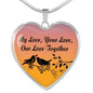 My Love Your Love Our Love Together Necklace Stainless Steel or 18k Gold Heart Pendant 18-22"-Express Your Love Gifts