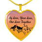 My Love Your Love Our Love Together Necklace Stainless Steel or 18k Gold Heart Pendant 18-22"-Express Your Love Gifts