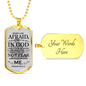 My Trust Is In God Psalm Necklace Stainless Steel or 18k Gold Dog Tag W 24"-Express Your Love Gifts