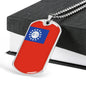 Myanmar Flag Necklace Myanmar Flag Stainless Steel or 18k Gold Dog Tag 24" - Express Your Love Gifts