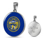 Nebraska State Flag Necklace Stainless Steel or 18k Gold Circle Pendant 18-22" - Express Your Love Gifts