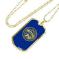 Nebraska State Flag Necklace Stainless Steel or 18k Gold Dog Tag 24" Chain - Express Your Love Gifts