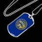 Nebraska State Flag Necklace Stainless Steel or 18k Gold Dog Tag 24" Chain - Express Your Love Gifts