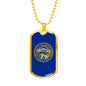 Nebraska State Flag Necklace Stainless Steel or 18k Gold Dog Tag 24" Chain - Express Your Love Gifts