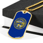 Nebraska State Flag Necklace Stainless Steel or 18k Gold Dog Tag 24" Chain - Express Your Love Gifts