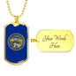 Nebraska State Flag Necklace Stainless Steel or 18k Gold Dog Tag 24" Chain - Express Your Love Gifts