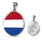 Netherlands Flag Necklace Netherlands Flag Stainless Steel or 18k Gold 18-22" - Express Your Love Gifts