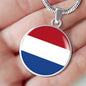 Netherlands Flag Necklace Netherlands Flag Stainless Steel or 18k Gold 18-22" - Express Your Love Gifts