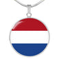 Netherlands Flag Necklace Netherlands Flag Stainless Steel or 18k Gold 18-22" - Express Your Love Gifts