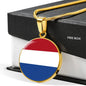 Netherlands Flag Necklace Netherlands Flag Stainless Steel or 18k Gold 18-22" - Express Your Love Gifts
