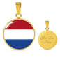 Netherlands Flag Necklace Netherlands Flag Stainless Steel or 18k Gold 18-22" - Express Your Love Gifts