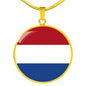 Netherlands Flag Necklace Netherlands Flag Stainless Steel or 18k Gold 18-22" - Express Your Love Gifts