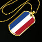 Netherlands Flag Necklace Netherlands Flag Stainless Steel or 18k Gold Dog Tag 24" - Express Your Love Gifts
